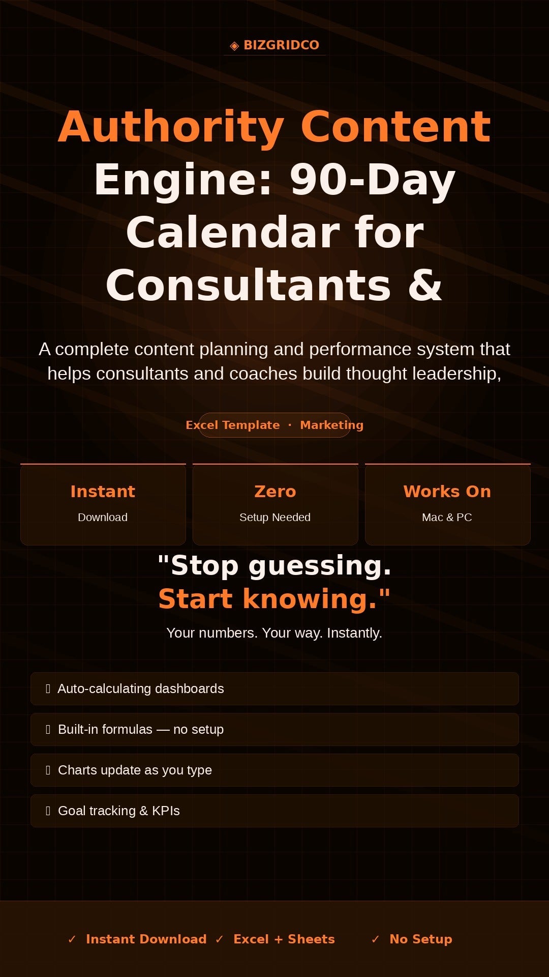 90-Day Content Calendar for Consultants & Coaches | LinkedIn Email Social Media Planner Template - BizGridCo.