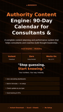 90-Day Content Calendar for Consultants & Coaches | LinkedIn Email Social Media Planner Template - BizGridCo.
