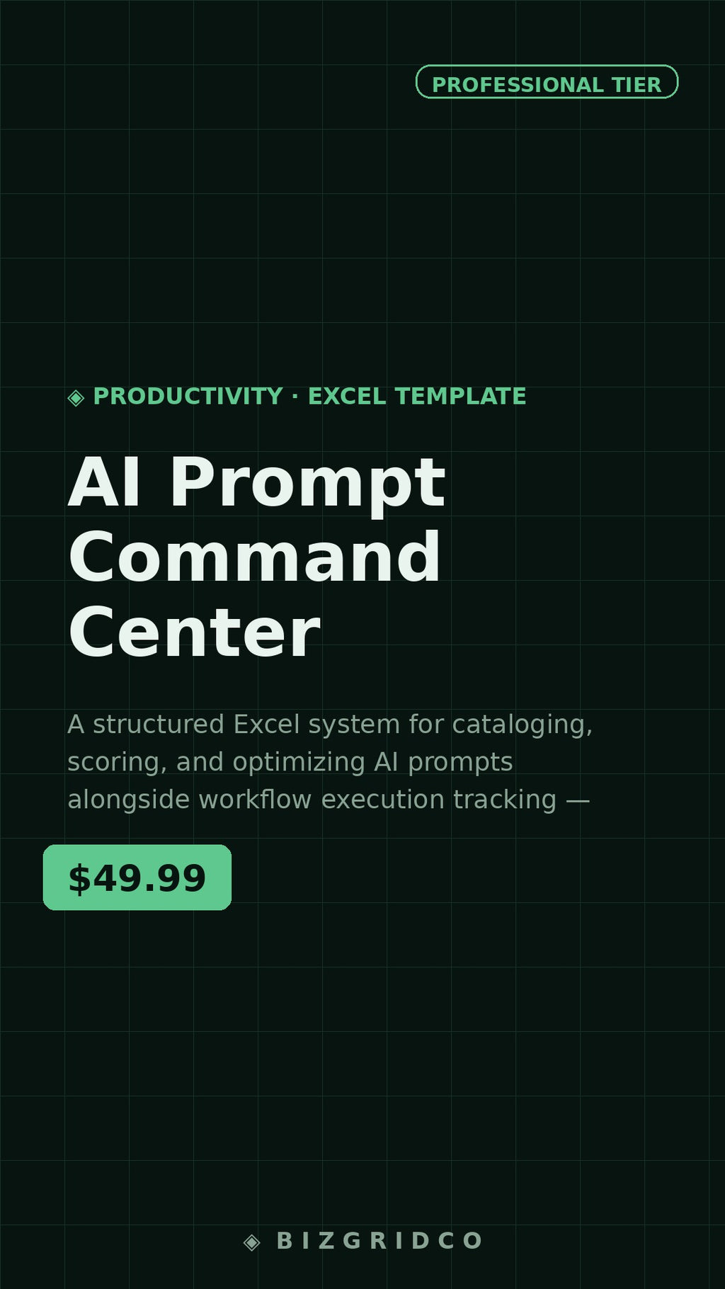 AI Prompt Command Center | Excel System for ChatGPT Claude Gemini | Prompt Library & Workflow Tracker