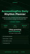 Accountant Daily Planner Spreadsheet | Bookkeeper Productivity Tracker | Month End Close Workflow Template