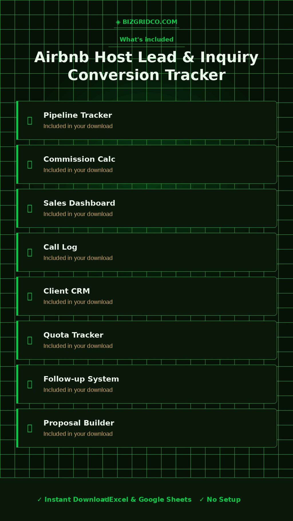 Airbnb Host Inquiry Tracker | Guest Lead & Booking Conversion Tracker Excel Template