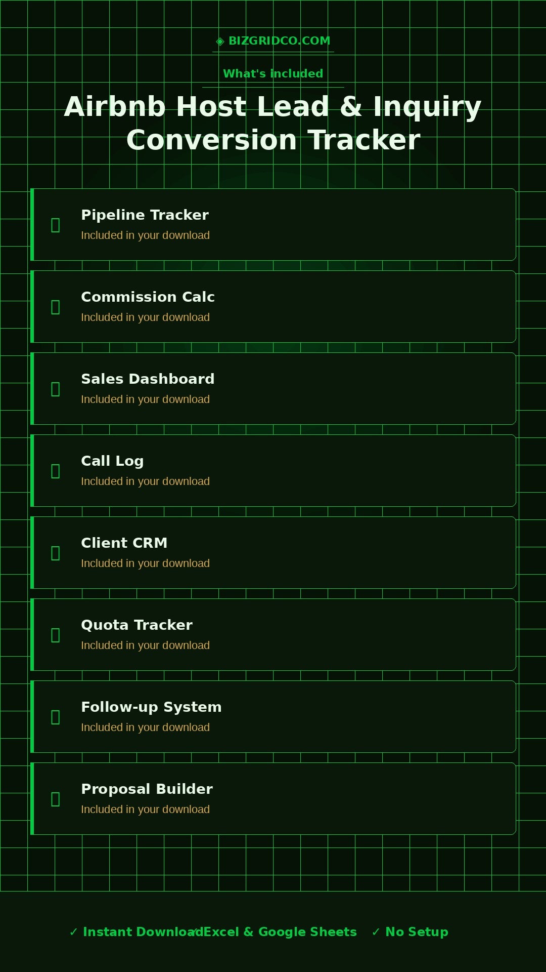 Airbnb Host Inquiry Tracker | Guest Lead & Booking Conversion Tracker Excel Template