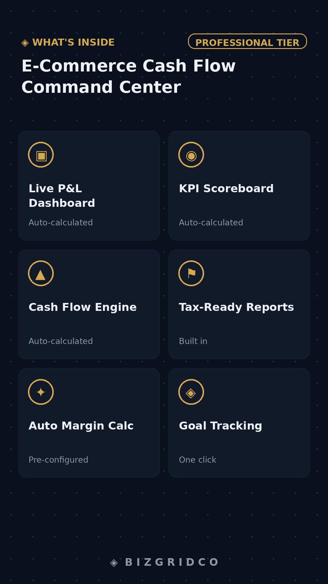 E-Commerce Cash Flow Tracker Spreadsheet | DTC P&L Dashboard | Shopify Amazon Multi-Channel Finance