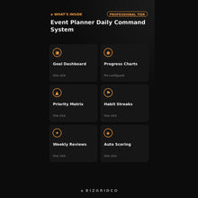 Event Planner Daily Organizer for Wedding and Event Coordinators | Multi-Event Tracker Spreadsheet with Vendor Follow-Up System