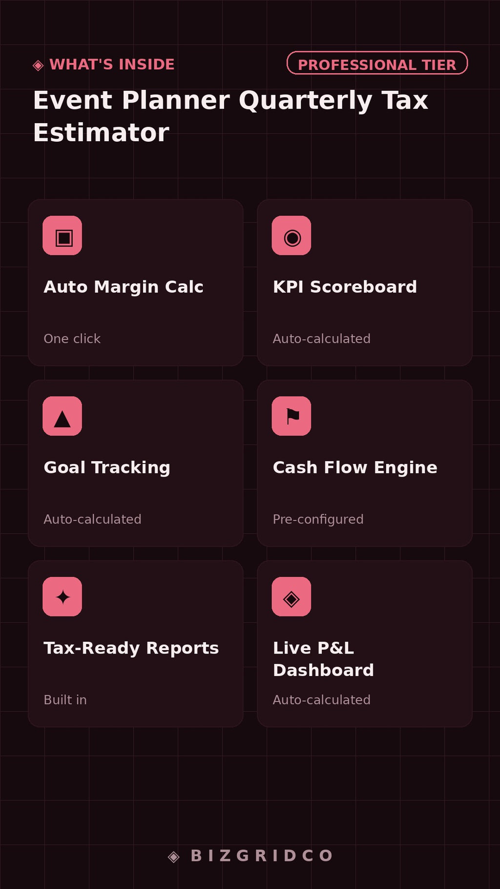 Quarterly Tax Estimator for Event Planners | Self-Employment Tax Tracker | 1099 Income Spreadsheet