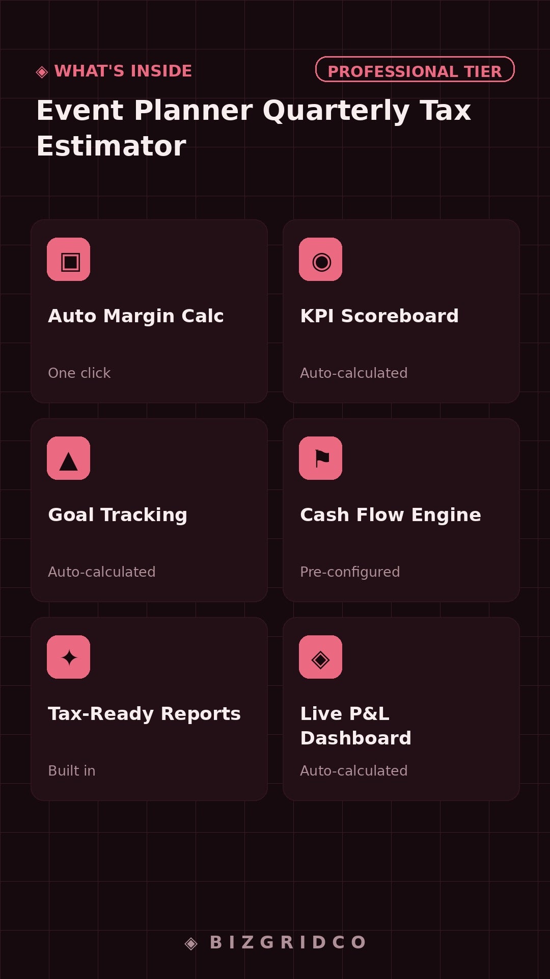Quarterly Tax Estimator for Event Planners | Self-Employment Tax Tracker | 1099 Income Spreadsheet