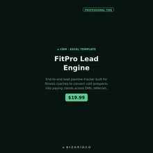 Fitness Coach CRM and Lead Tracker | Client Pipeline Spreadsheet for Personal Trainers | Excel and Google Sheets