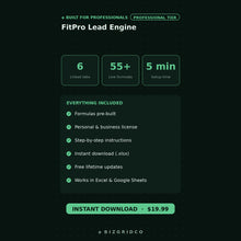 Fitness Coach CRM and Lead Tracker | Client Pipeline Spreadsheet for Personal Trainers | Excel and Google Sheets