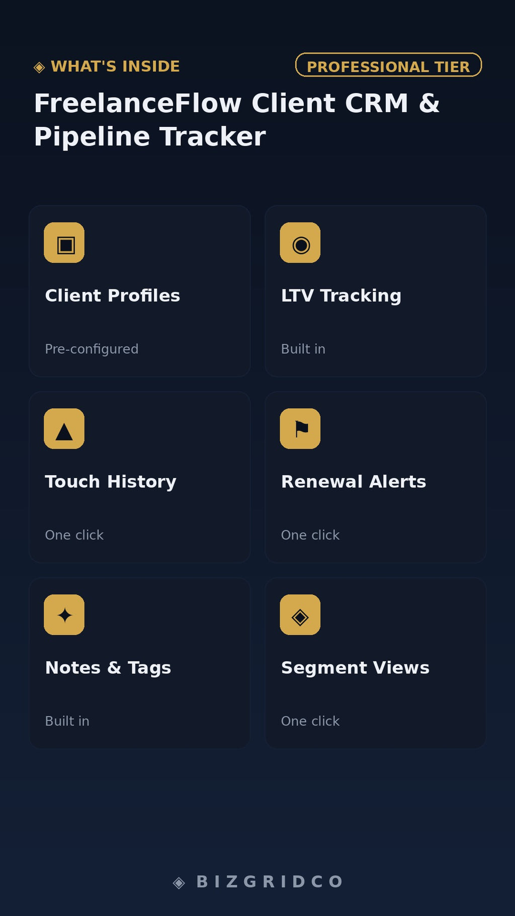 FreelanceFlow Client CRM & Pipeline Tracker | Freelancer CRM Template | Client Management System
