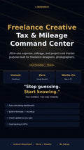 Freelance Tax Tracker Excel | Expense Mileage Log Schedule C | Designer Photographer Finance Template