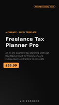 Freelance Tax Planner Pro | Quarterly Tax Tracker for 1099 Contractors & Solopreneurs spreadsheet