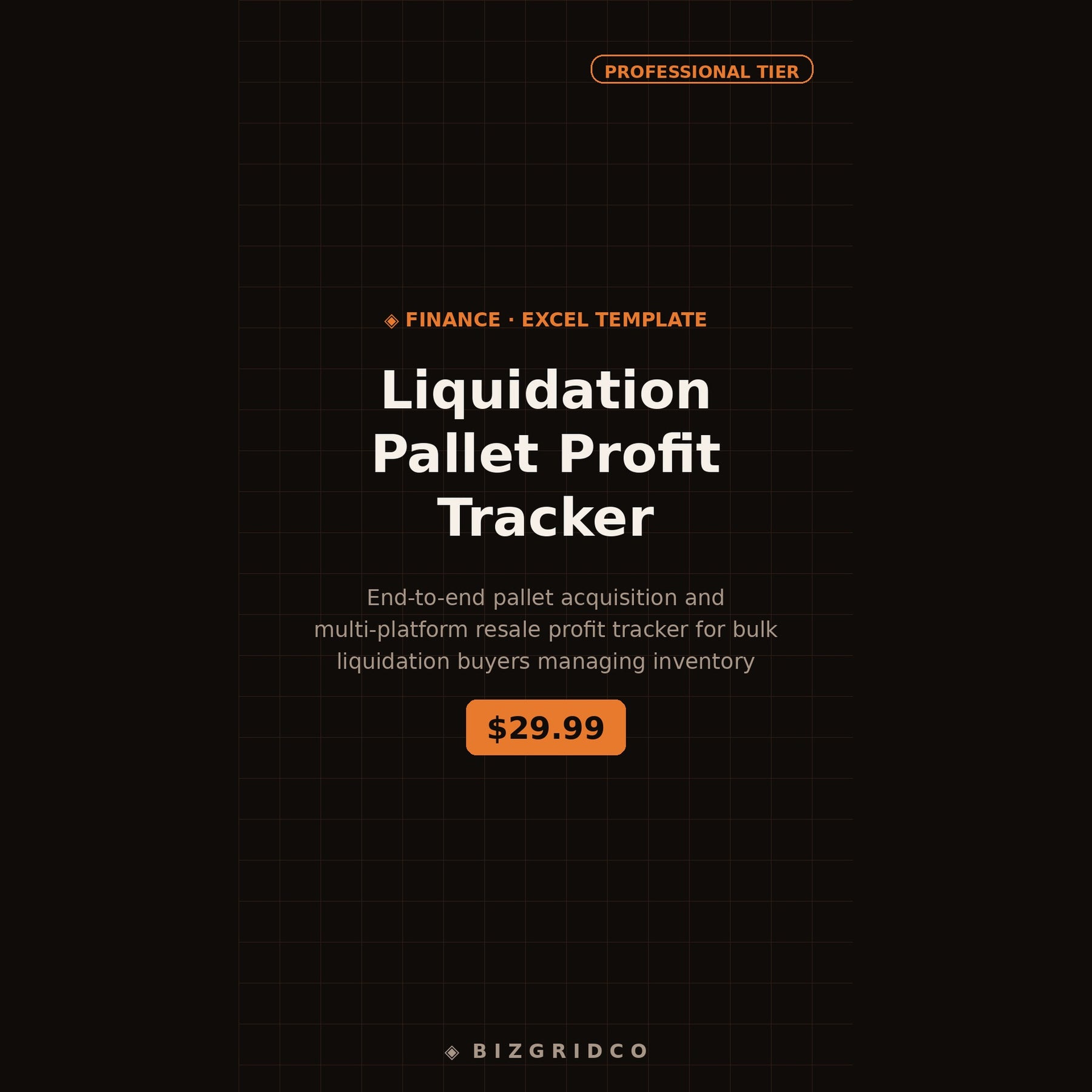 Liquidation Pallet Profit Tracker for Resellers | Multi-Platform Inventory and Sales Spreadsheet for Amazon, eBay & Facebook