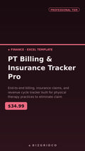 Physical Therapy Billing & Insurance Tracker | PT Revenue Cycle Claims Manager Spreadsheet Tool