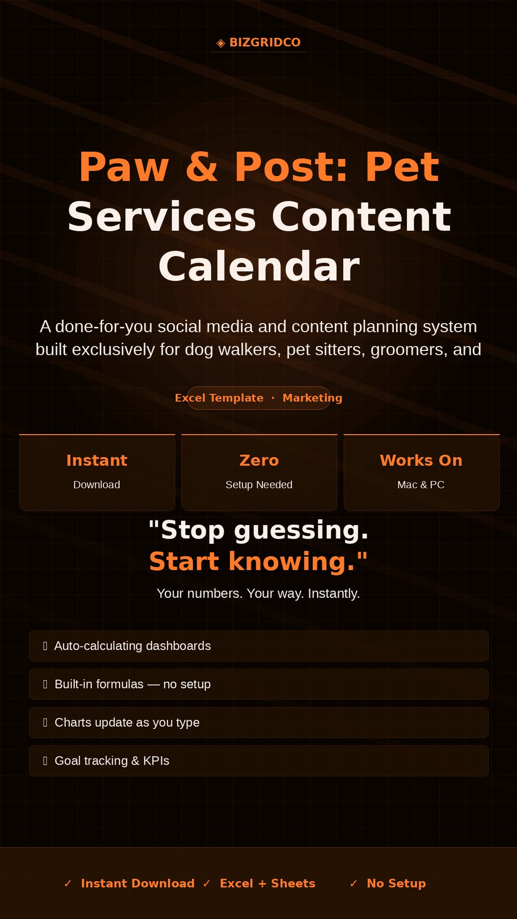 Pet Business Content Calendar | Social Media Planner for Dog Walkers Pet Sitters Groomers