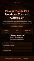 Pet Business Content Calendar | Social Media Planner for Dog Walkers Pet Sitters Groomers