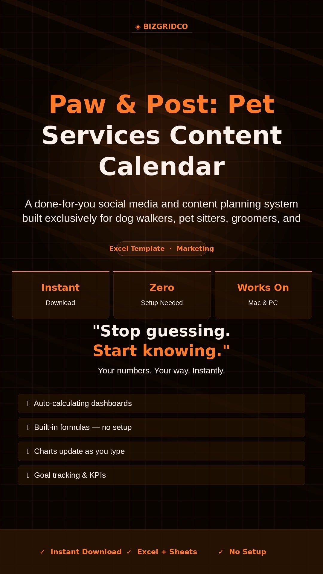 Pet Business Content Calendar | Social Media Planner for Dog Walkers Pet Sitters Groomers