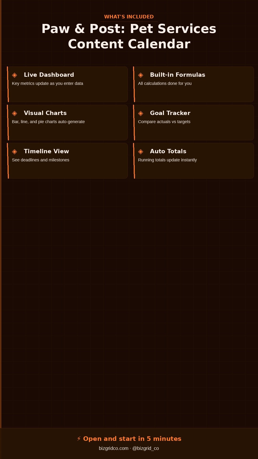 Pet Business Content Calendar | Social Media Planner for Dog Walkers Pet Sitters Groomers