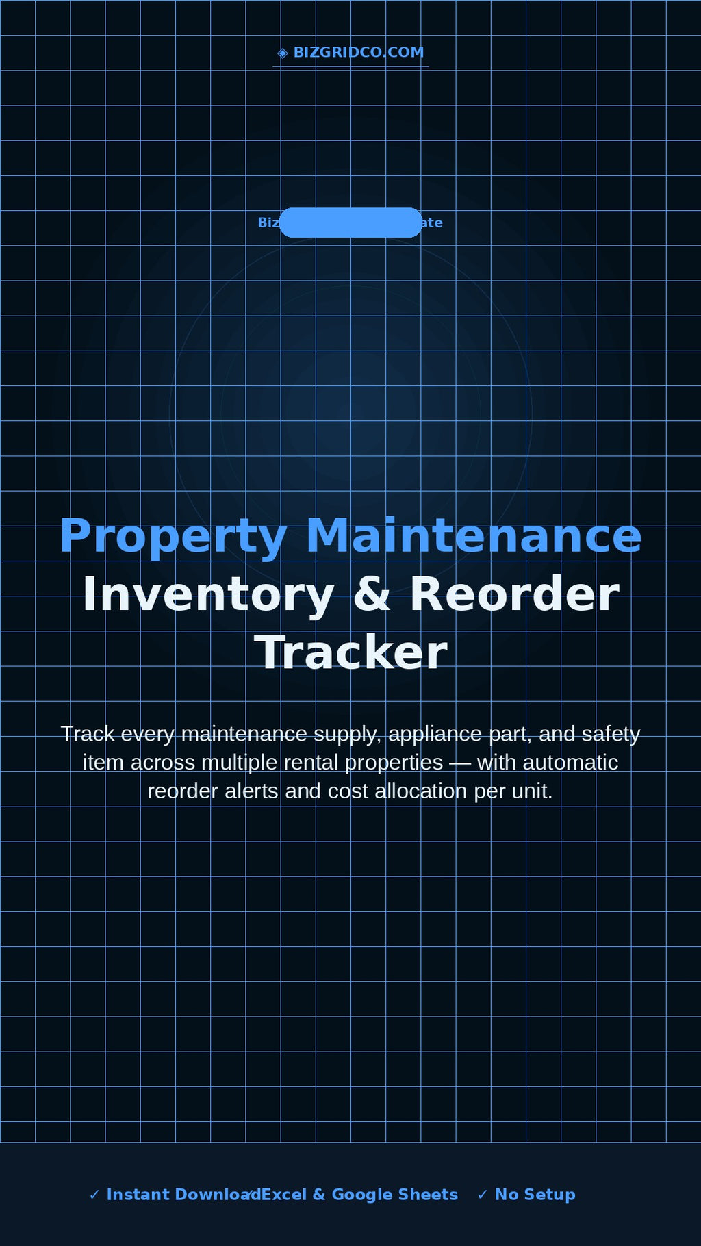 Rental Property Maintenance Inventory Tracker Excel | Multi-Unit Reorder Alerts & Cost Tracking