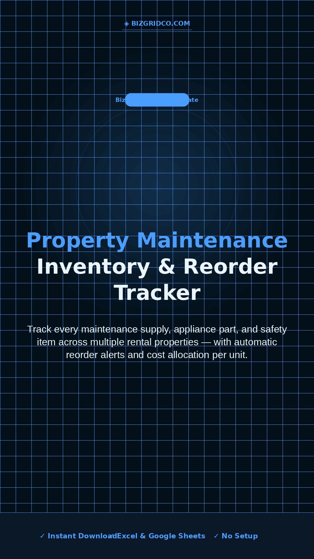 Rental Property Maintenance Inventory Tracker Excel | Multi-Unit Reorder Alerts & Cost Tracking