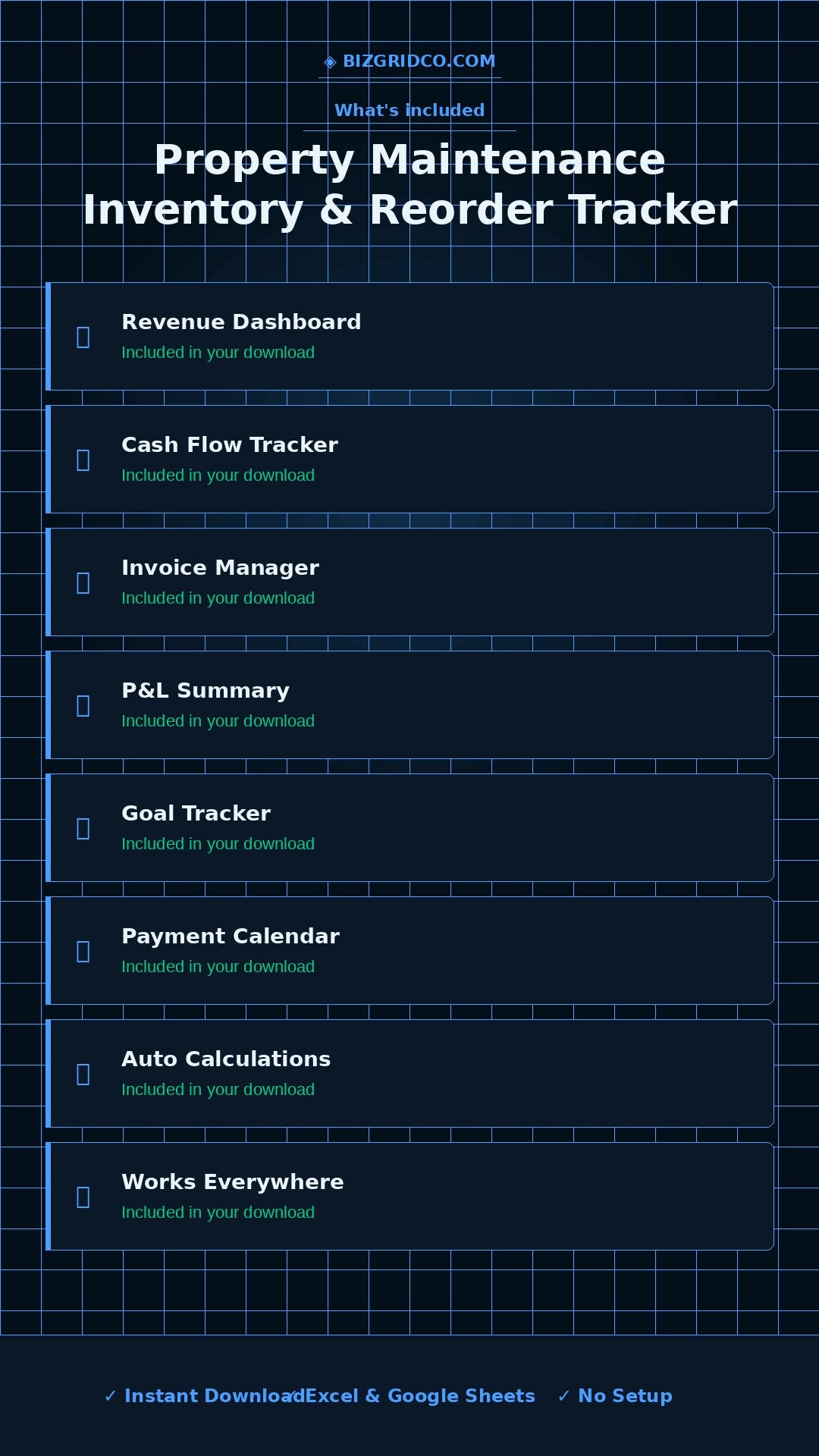 Rental Property Maintenance Inventory Tracker Excel | Multi-Unit Reorder Alerts & Cost Tracking