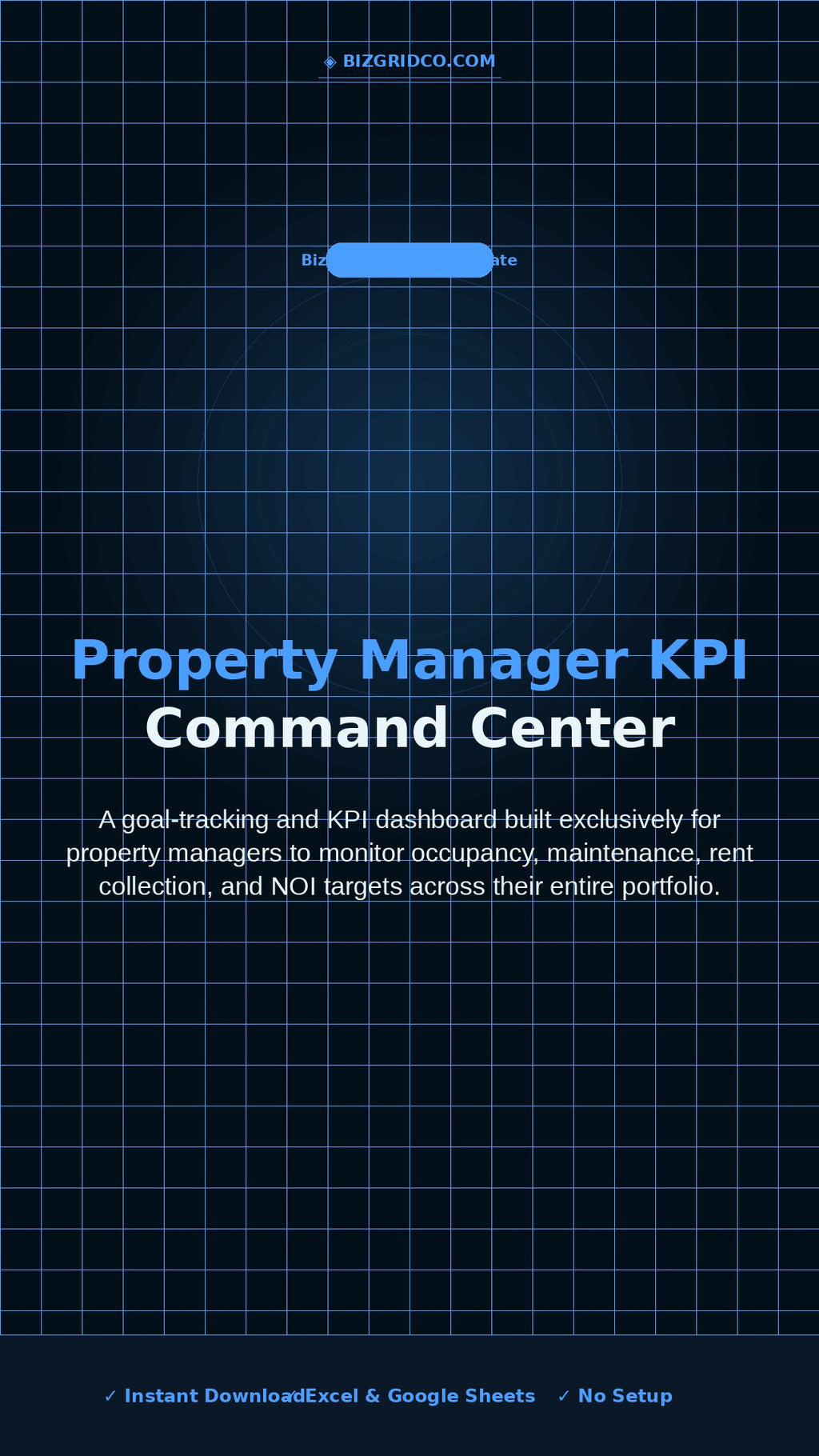 Property Manager KPI Dashboard Excel Template | Occupancy Rent NOI Tracker | Portfolio Command Center