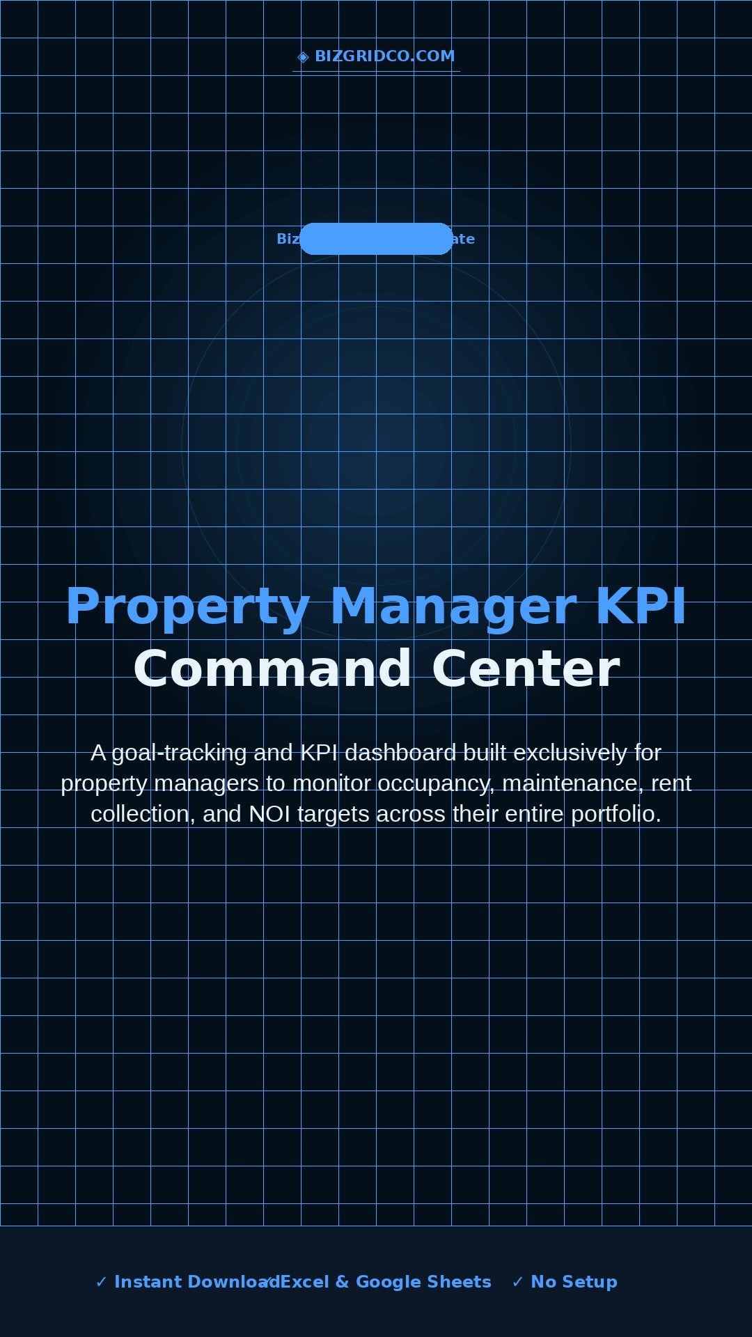 Property Manager KPI Dashboard Excel Template | Occupancy Rent NOI Tracker | Portfolio Command Center