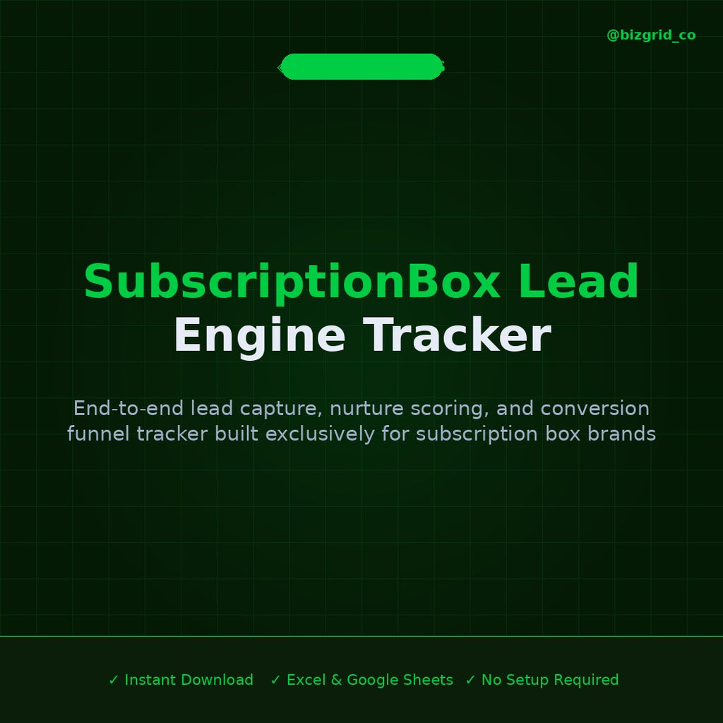 Subscription Box Lead Tracker Excel Template | Lead Capture Nurture Scoring Conversion Funnel CRM