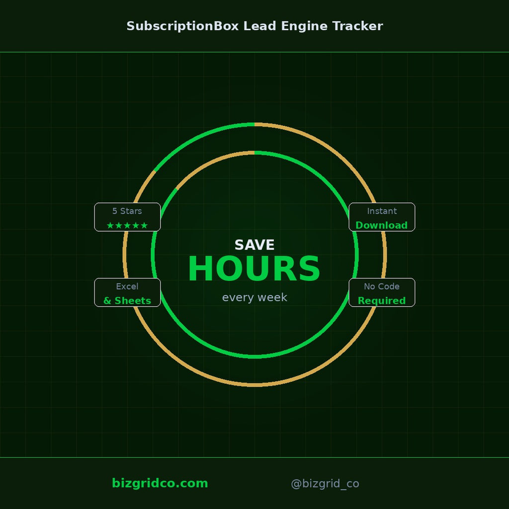 Subscription Box Lead Tracker Excel Template | Lead Capture Nurture Scoring Conversion Funnel CRM