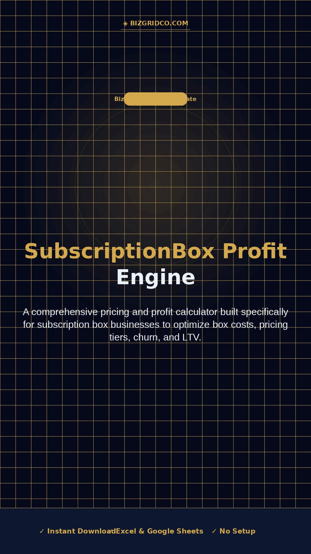 Subscription Box Profit Calculator Excel Template Pricing Churn LTV Tracker Small Business Finance
