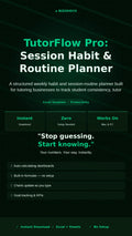Tutor Session Planner Excel Template | Weekly Habit Tracker for Tutoring Business Student Scheduling