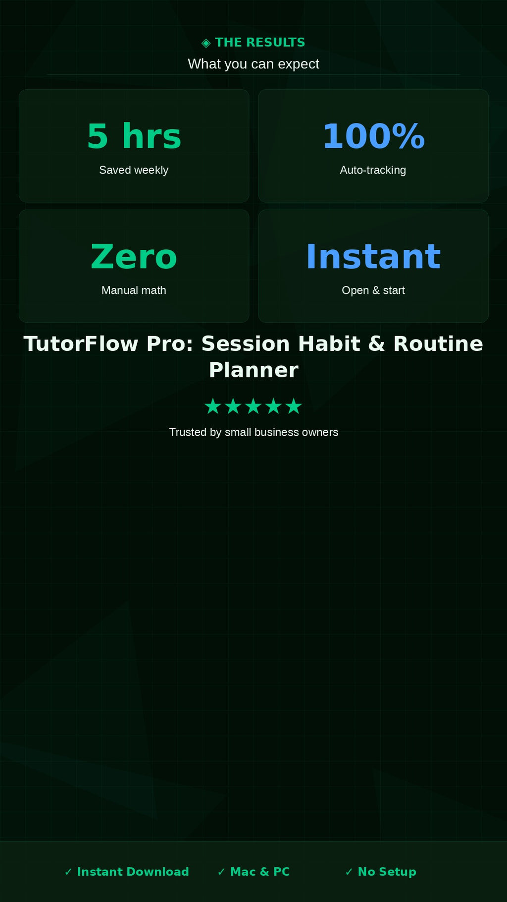 Tutor Session Planner Excel Template | Weekly Habit Tracker for Tutoring Business Student Scheduling