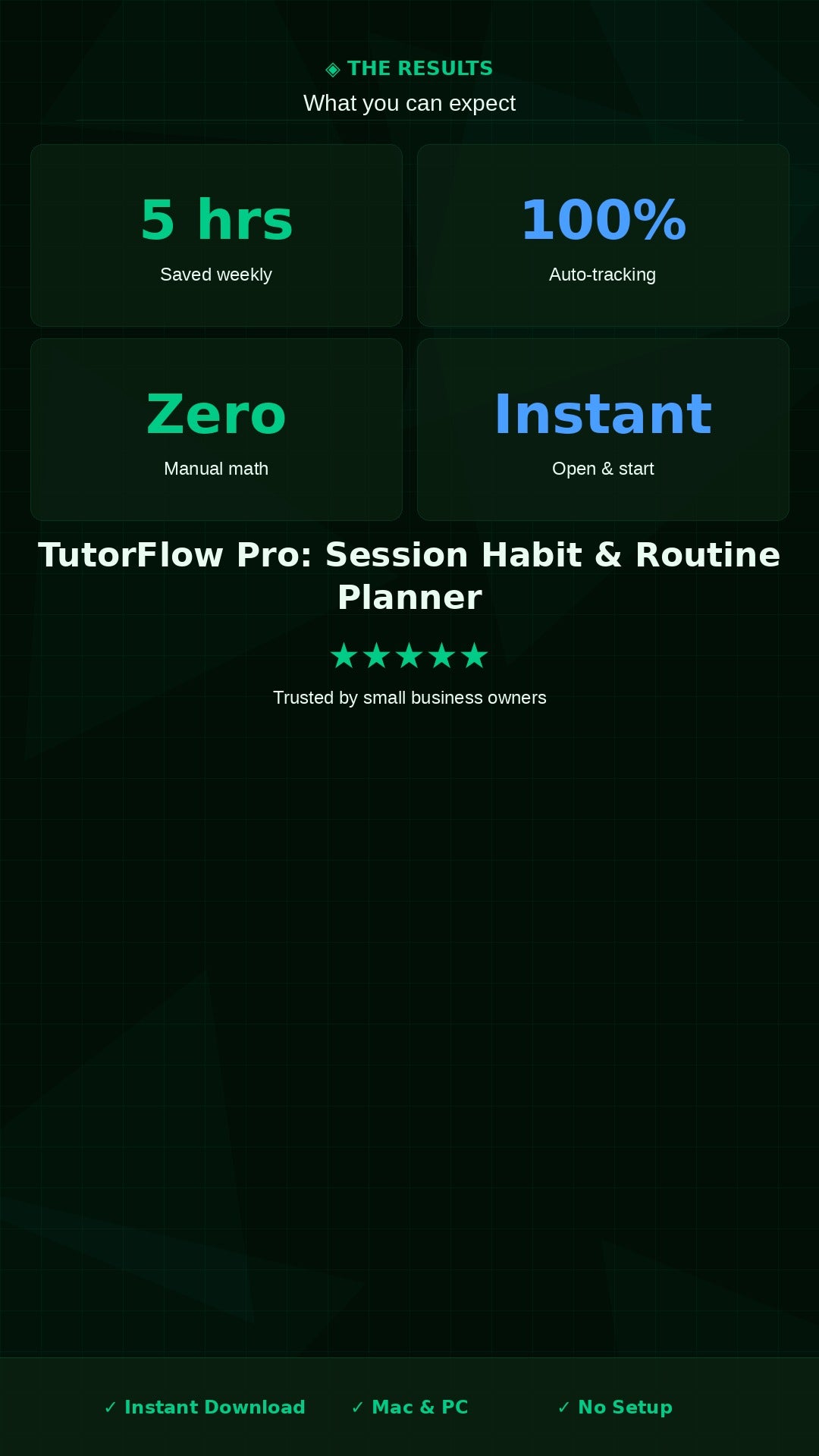Tutor Session Planner Excel Template | Weekly Habit Tracker for Tutoring Business Student Scheduling