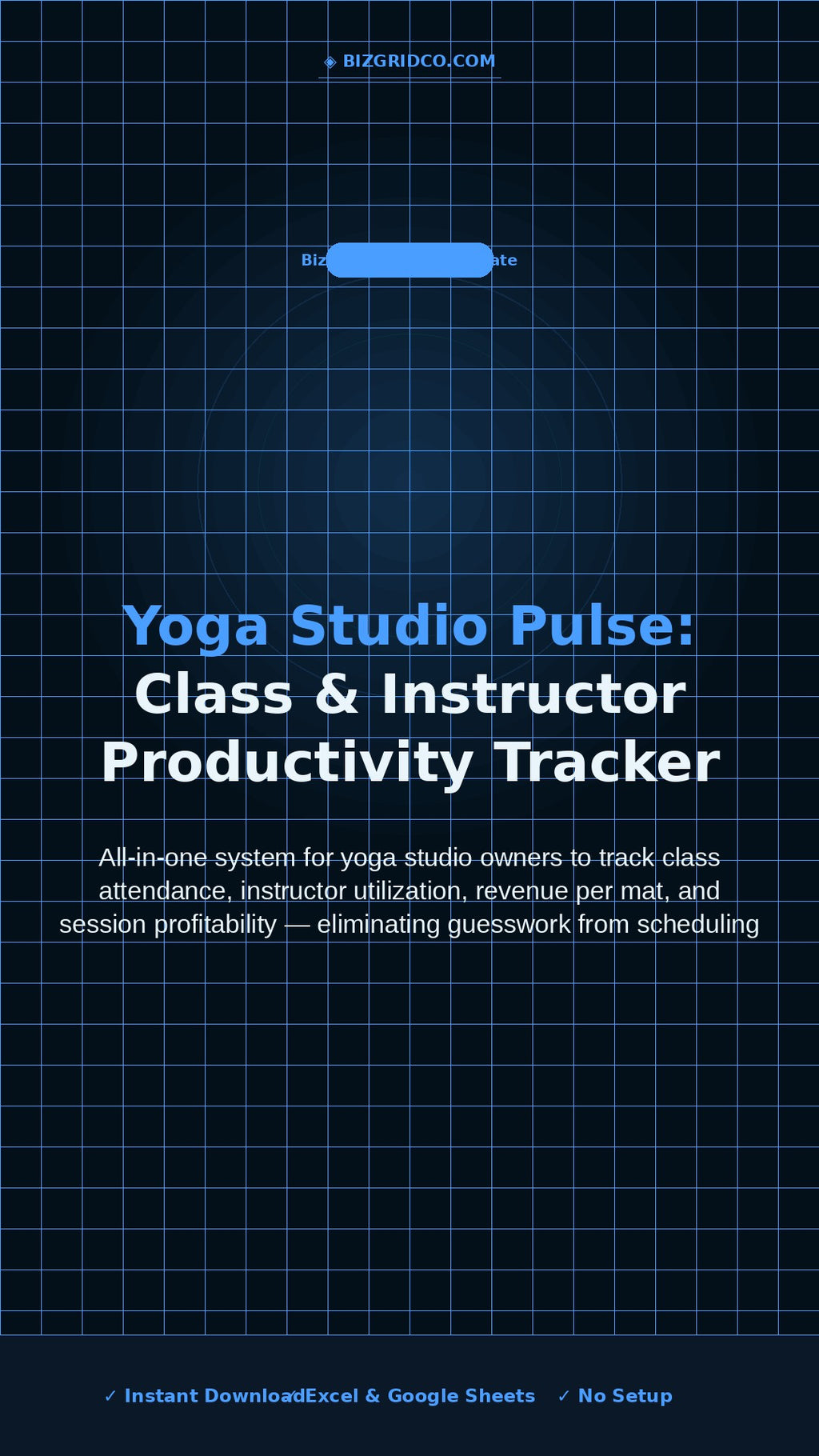 Yoga Studio Tracker Excel | Class Attendance, Instructor & Revenue Per Mat Spreadsheet Template