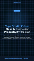 Yoga Studio Tracker Excel | Class Attendance, Instructor & Revenue Per Mat Spreadsheet Template