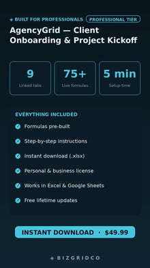 Agency Client Onboarding Tracker | Project Kickoff Template | Notion Dashboard for Agencies - BizGridCo.