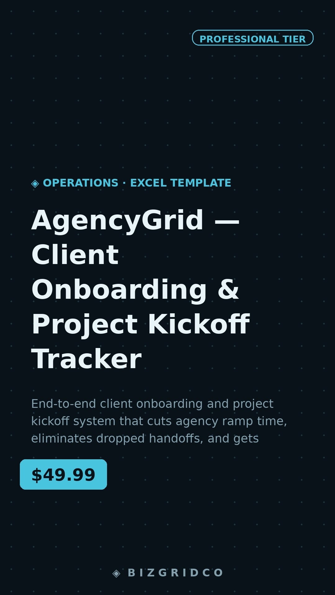 Agency Client Onboarding Tracker | Project Kickoff Template | Notion Dashboard for Agencies - BizGridCo.