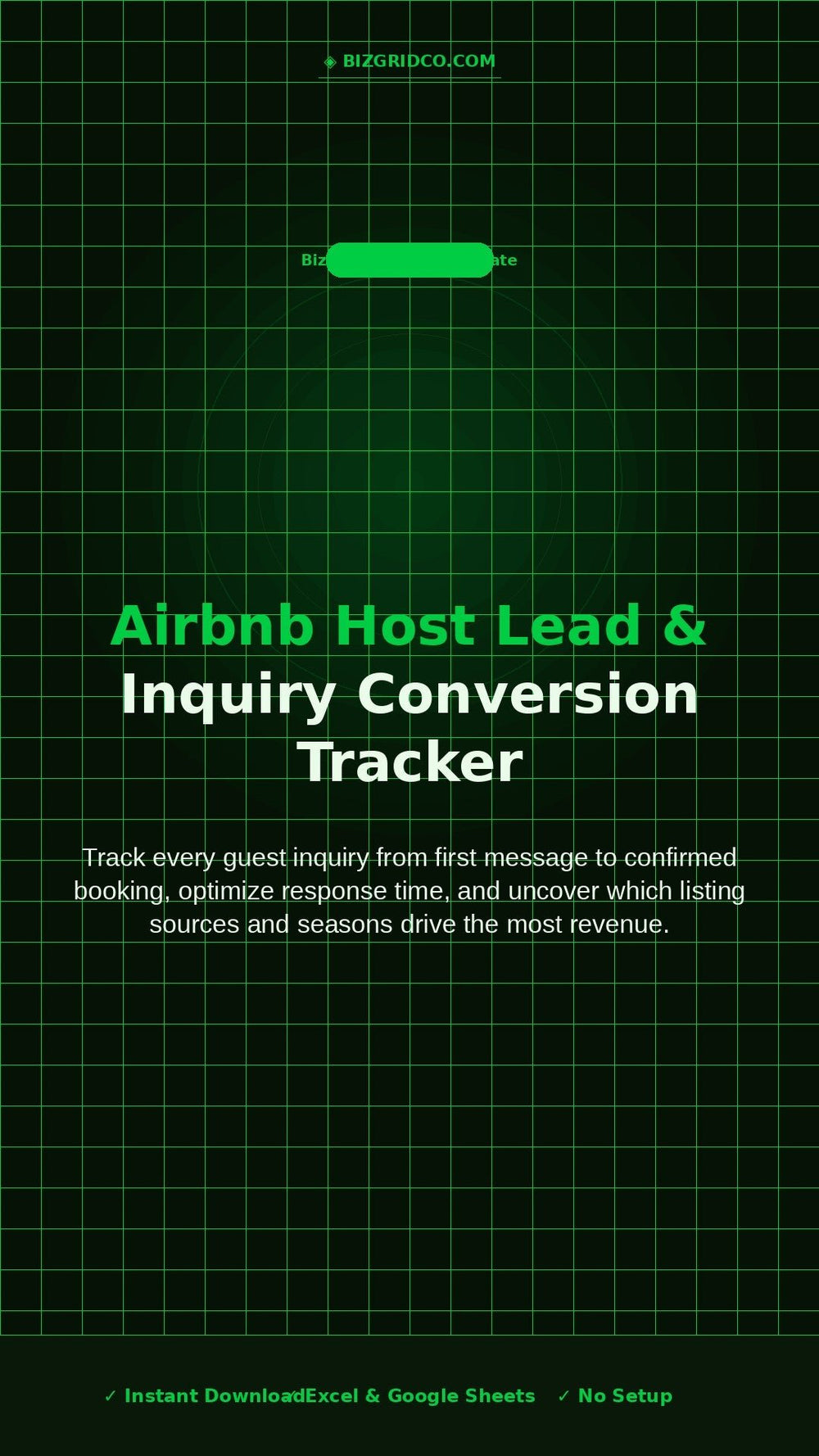 Airbnb Host Inquiry Tracker | Guest Lead & Booking Conversion Tracker Excel Template - BizGridCo.