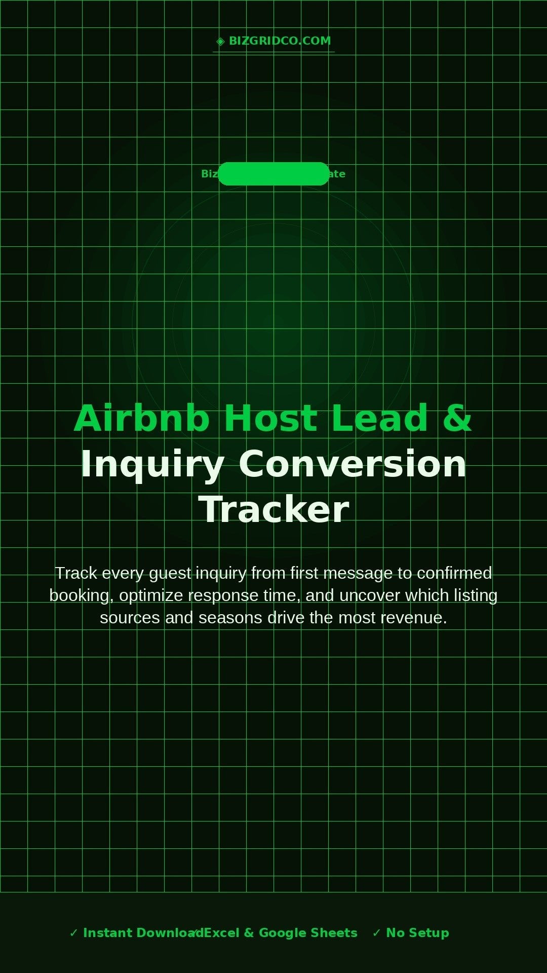 Airbnb Host Inquiry Tracker | Guest Lead & Booking Conversion Tracker Excel Template - BizGridCo.