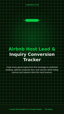 Airbnb Host Inquiry Tracker | Guest Lead & Booking Conversion Tracker Excel Template - BizGridCo.