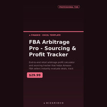 Amazon FBA Arbitrage Tracker | Retail Sourcing and Profit Calculator for FBA Sellers | Excel & Google Sheets - BizGridCo.
