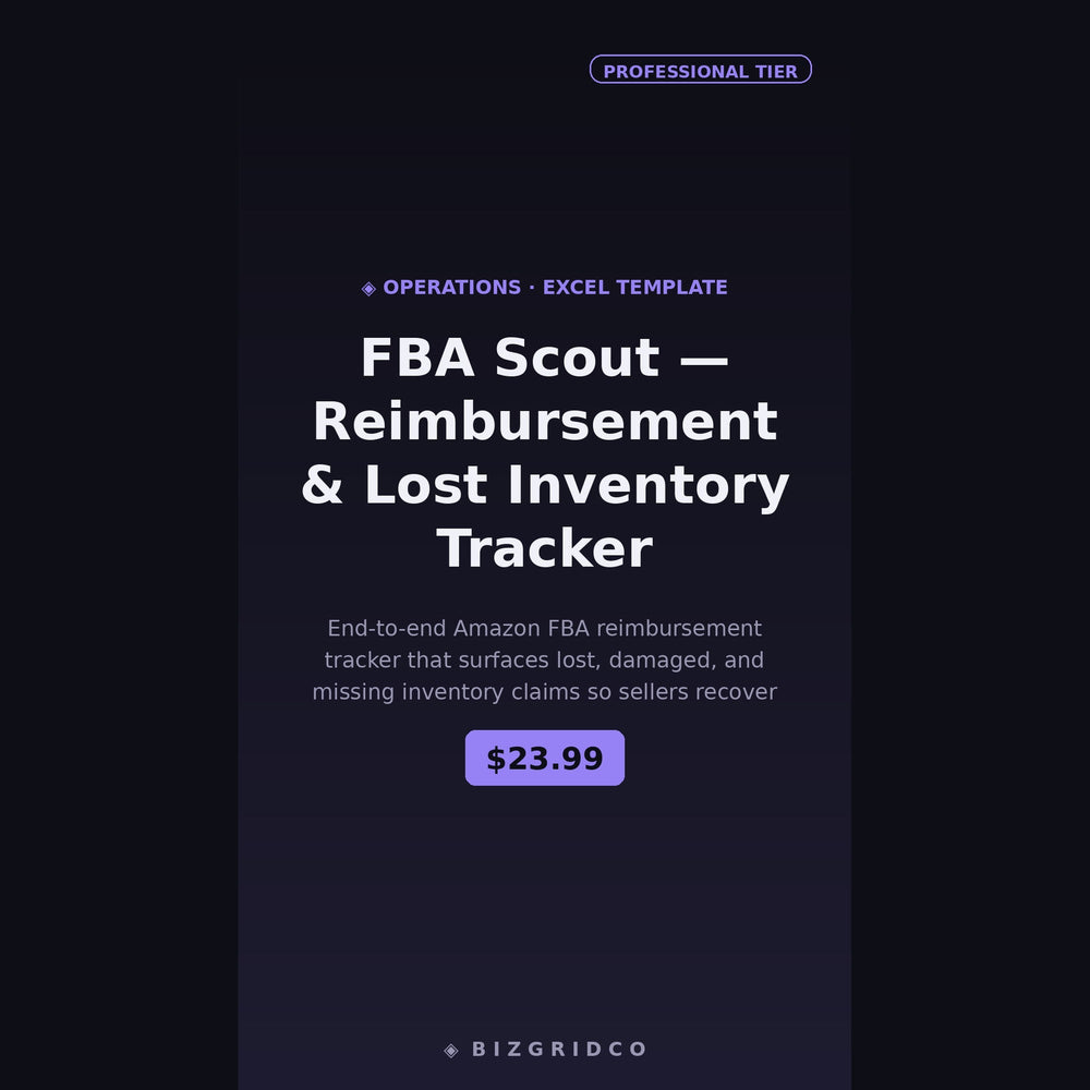 Amazon FBA Reimbursement Tracker | Recover Lost and Damaged Inventory Claims with This Excel Spreadsheet - BizGridCo.