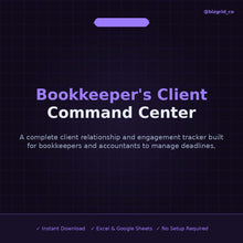 Bookkeeper CRM Client Tracker | Accountant Client Management Excel Template | Billing Deadline Tracker - BizGridCo.