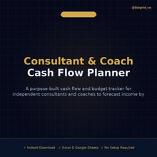 Cash Flow Planner for Consultants & Coaches | Budget Tracker Excel Template | Freelance Income Forecast - BizGridCo.