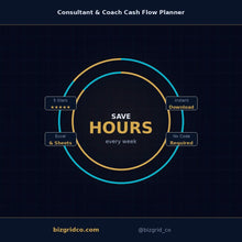 Cash Flow Planner for Consultants & Coaches | Budget Tracker Excel Template | Freelance Income Forecast - BizGridCo.