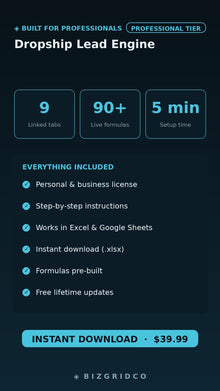 Dropship Lead Engine: Supplier Prospecting & Product Pipeline System for Multi-Store Operators | SKU Tracker - BizGridCo.