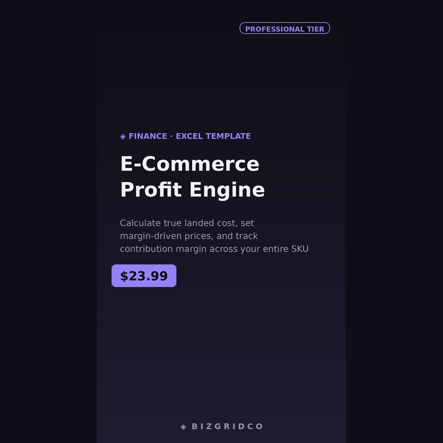 E-Commerce Profit Tracker for Amazon, Shopify and Wholesale | True Landed Cost and Margin Calculator for Multi-Channel Sellers - BizGridCo.