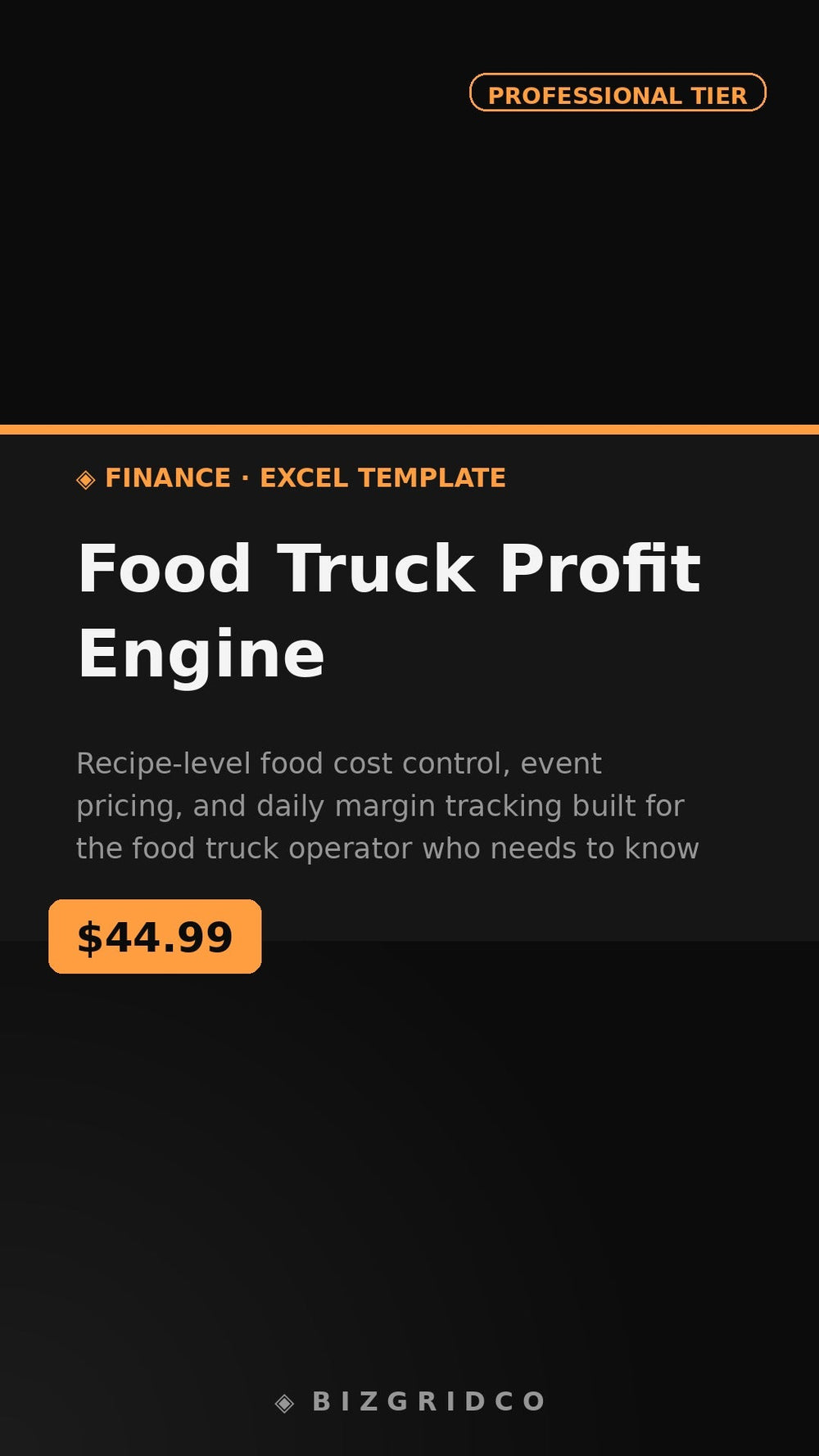 Food Truck Spreadsheet | Profit & Loss, Food Cost, Daily Margin Tracker | Google Sheets Excel Template - BizGridCo.