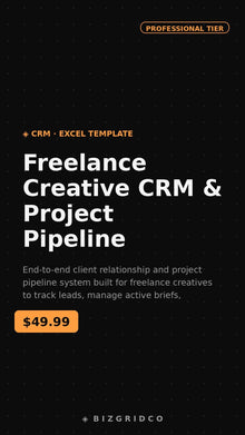 Freelance Creative CRM & Project Pipeline Tracker | Client Management System for Designers & Freelancers - BizGridCo.