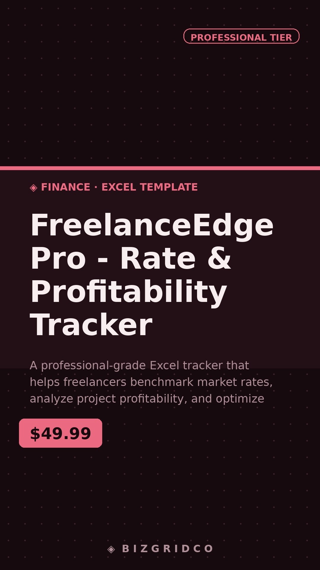 Freelance Rate & Profitability Tracker Excel Spreadsheet | Client Pricing Dashboard | Solopreneur Finance Tool - BizGridCo.