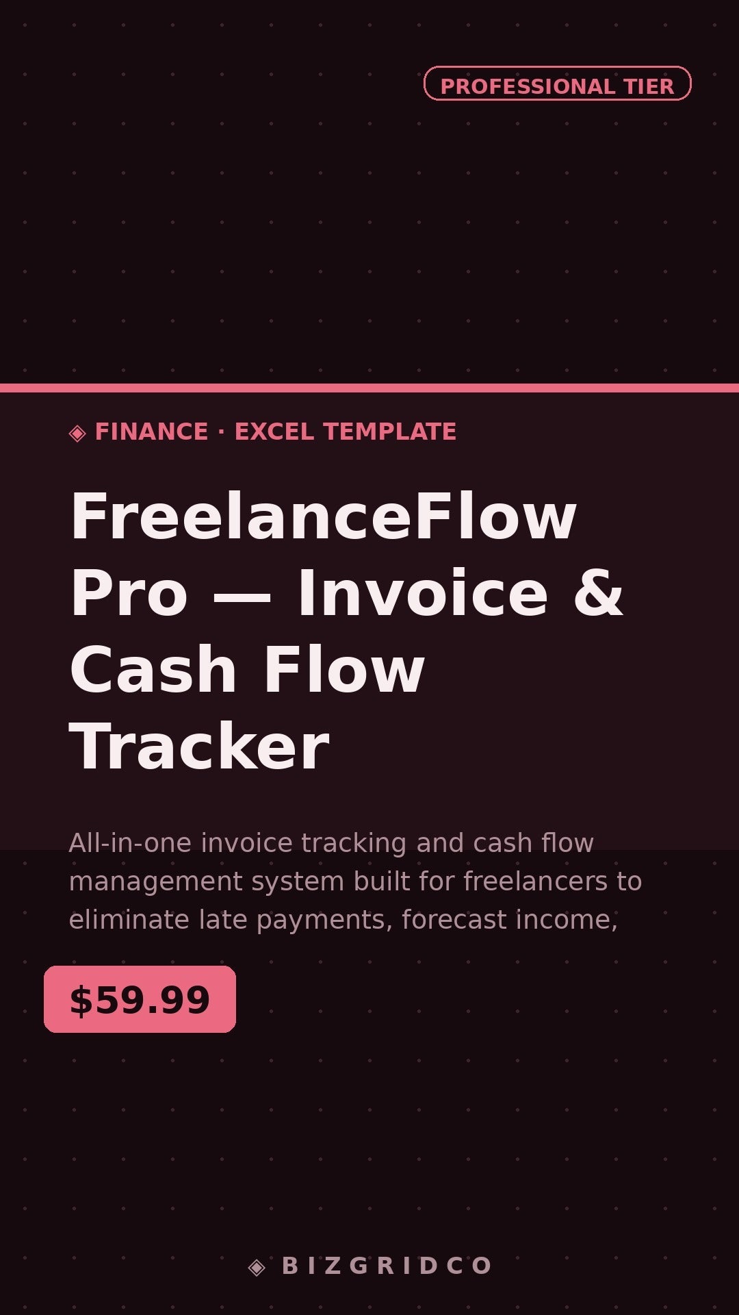 FreelanceFlow Pro Invoice & Cash Flow Tracker | Freelancer Finance Tool | Income Forecast | Tax Ready - BizGridCo.